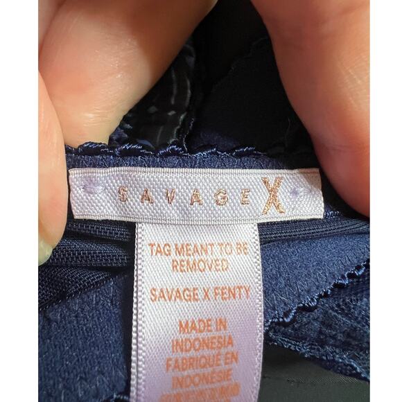 Savage X Fenty Women's Baroque Butterfly Lace Bralette Blue Green Size 2X (42C) - Picture 11 of 16